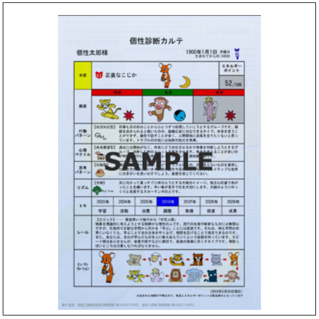 [個性心理學®個性診断レポート]No.01 個性診断カルテ